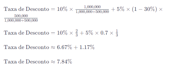cálculo da taxa de desconto exemplo