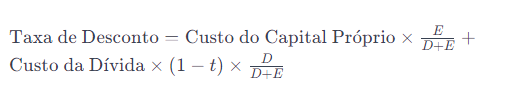 fórmula taxa de deconto
